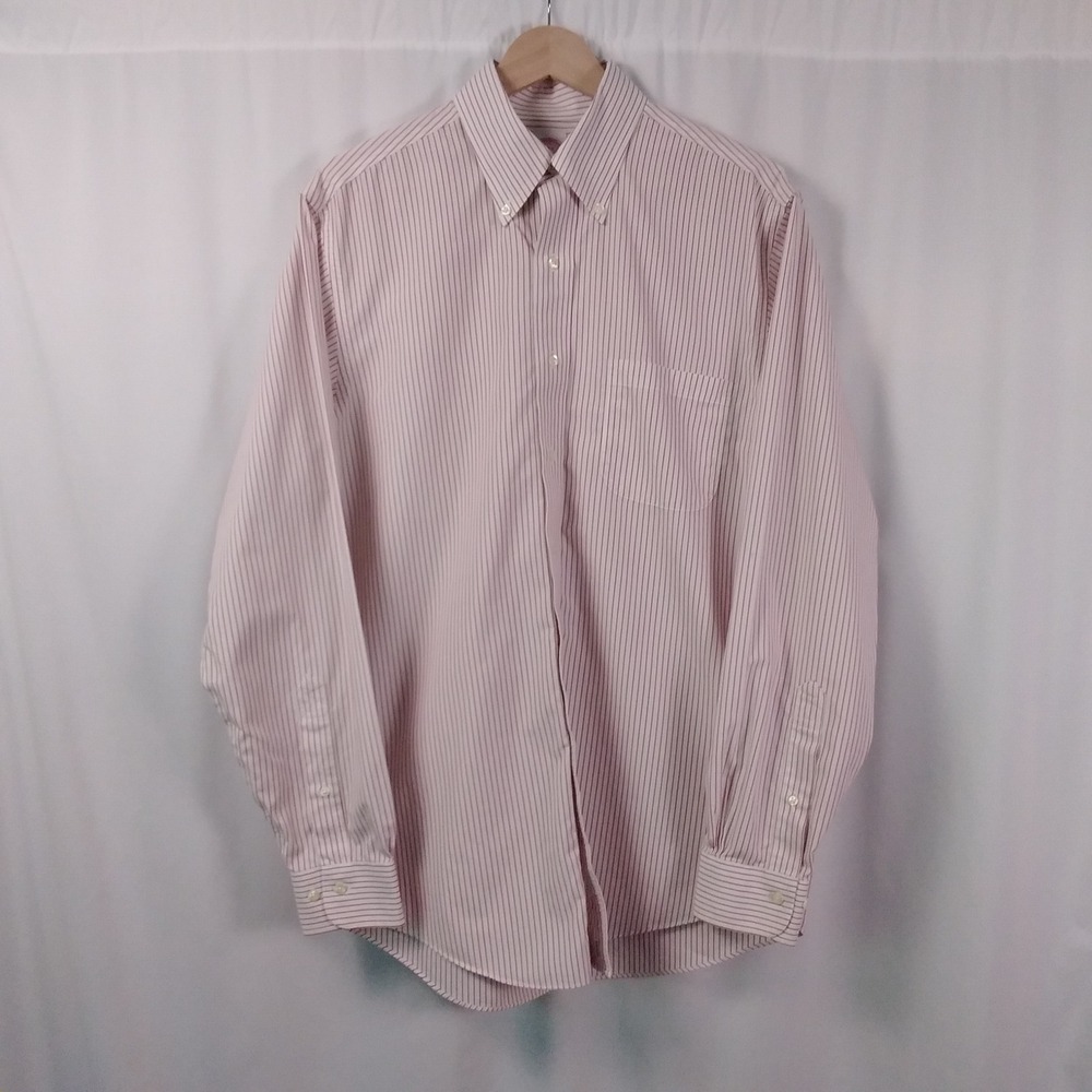 Brooks Brothers Original Polo Shirt Mens 15-4/5‎ Striped Button Down Non-Iron